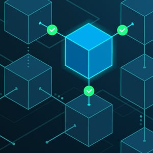Blockchain block diagram showing blocks connected in a chain